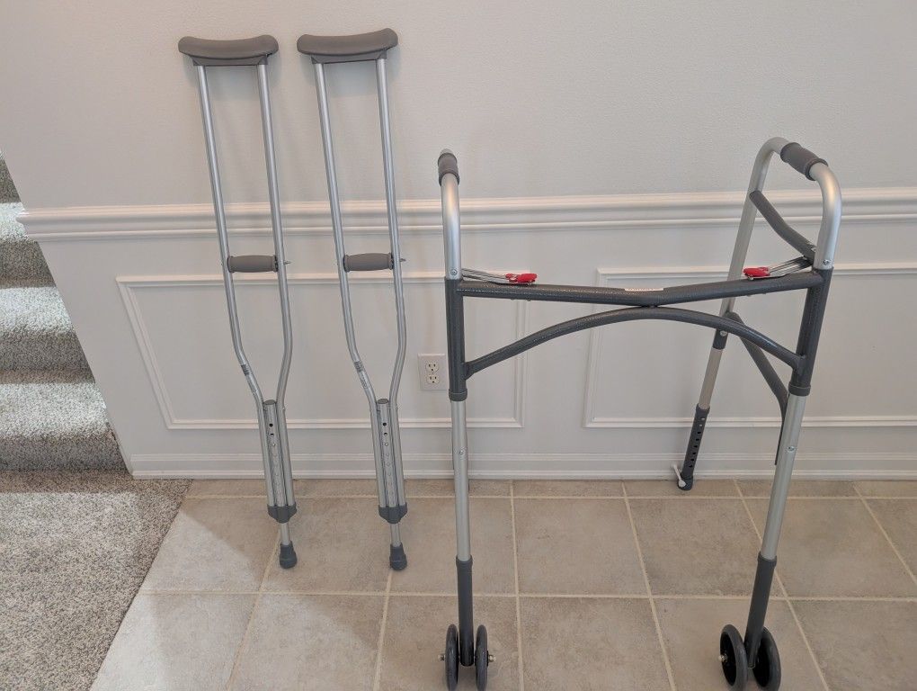 Walker, Boot And Crutches