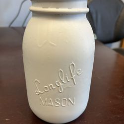 Gray Custom Painted Mason Jar - Size Quart 