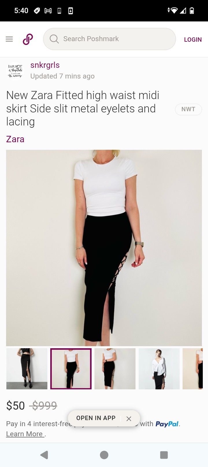 ZARA XS HIGH WAISTED MIDI SKIRT