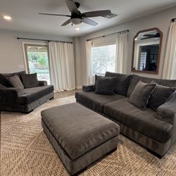 Oversized Modern Living Room Set (Sofa + Chair + Ottoman) – $1,650