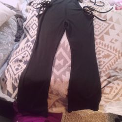 Black Double Tie Dress Pants 