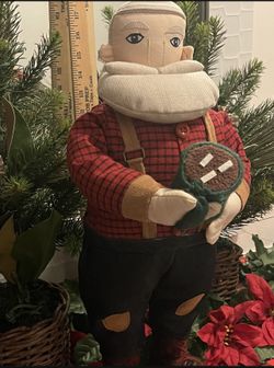 Santa Lumberiack Statue Christmas Holiday Tree Decoration 17 inches