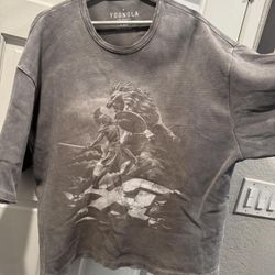 YoungLA Lion Warrior Washed Grey Tee XL
