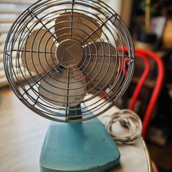 Antique Table Fan Aqua blue
