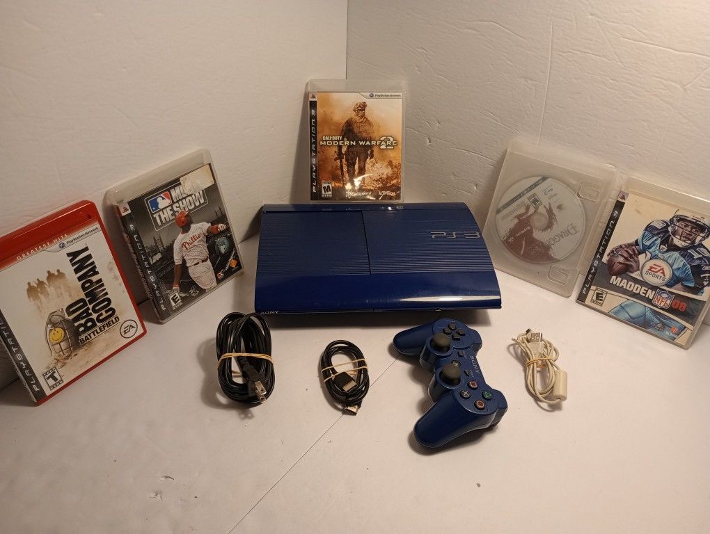 Blue PS3 super slim bundle