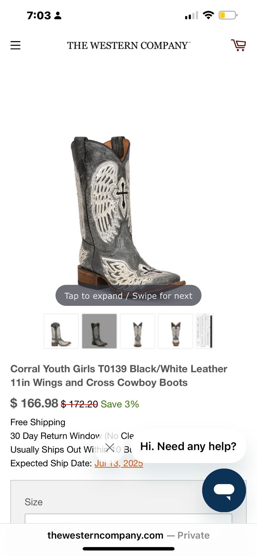 “Brand New “ Corral Teens Cow Girl Boots