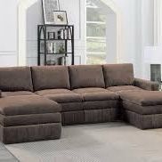 New 6 Piece Modular Sectional.  Brown/Grey Morgan Fabric.  59” X 118” X 59”.  Free Delivery!