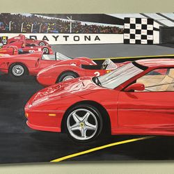 Original Acrylic Painting Daytona Racing