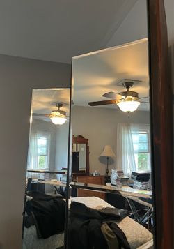 Mid Century Art Deco 4-Panel Beveled Mirrored Room Divider Screen Statement Piece