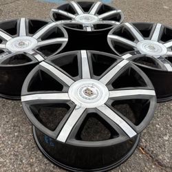 22” OEM CADILLAC ESCALADE WHEELS RIMS NEW REFURB PLATINUM GMC DENALI SIERRA YUKON CHEVY FACTORY