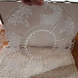 HUGE ANTIQUE MARTINSVILLE ETCHED PLATTER