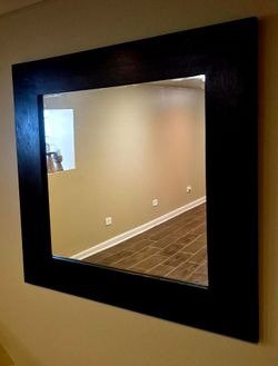 Large Modern Walnut Frames Mirror- Excellent Condition