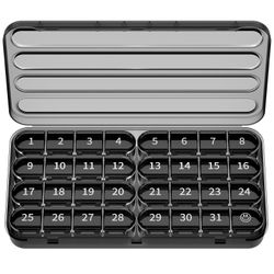 Zoksi Monthly Pill Organizer 1 Times A Day, 30 Day Pill Box Organizer,One Month Pill Case For Travel, 31 Day Daily Medcine Container For Vitamins, Sup