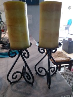 Black candle holder and candles included