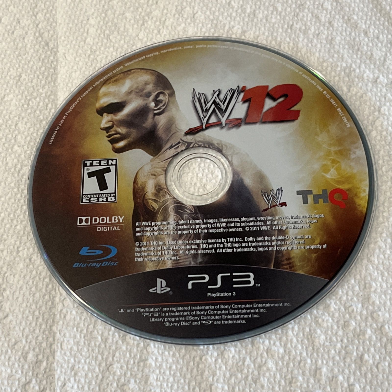 WWE '12 W12 (Sony Playstation 3, 2011, PS3) Disc Only Tested
