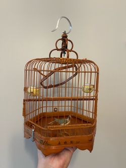 Vintage Chinese Bamboo Bird Cage