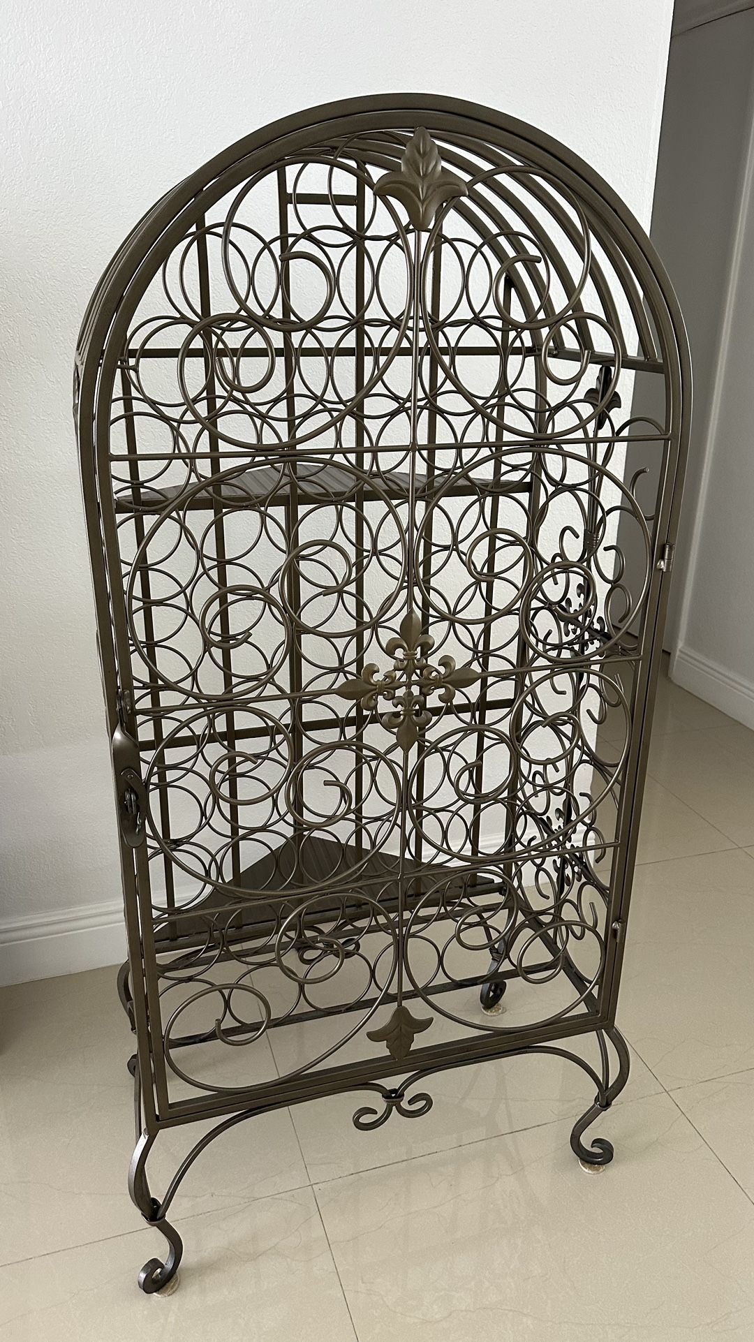 Wine Rack Jail with Lock - Antique Bronze
