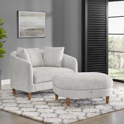 Thomasville Dillard Accent Chair with Storage Ottoman $159.99