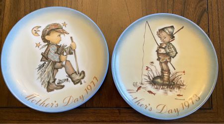 Vintage Schmid Hummel Mother's Day Plates 1973 & 1977 - Lot of 2