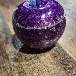 Purple  Apple Trinket Box