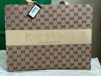 Brand New Bebe Los Angeles Logo Jacquard Tote Bag