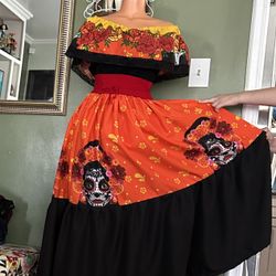Catrina Mexican Dress Día De Muertos.