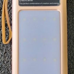 New 20000mAh Power Bank With Micro USB, TYPE C Cable, Portable Charger LED Light Outdoor Fast Charging PowerBank External Battery Pack 