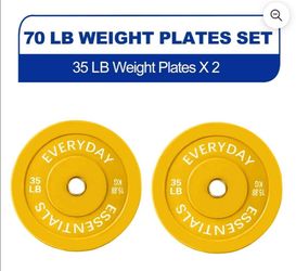 2 Olympic Bumper Plate Weight Plate, 35 lbs Pair NIB