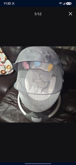 Jool Baby Nova Motorized Infant Baby Swing - Gray: Electric, Portable with Adjustable Speed, Machine Washable Seat Pad