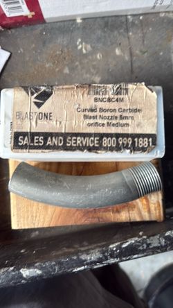CURVED BORON BLAST NOZZLE 6MM ORIFICE MEDIUM