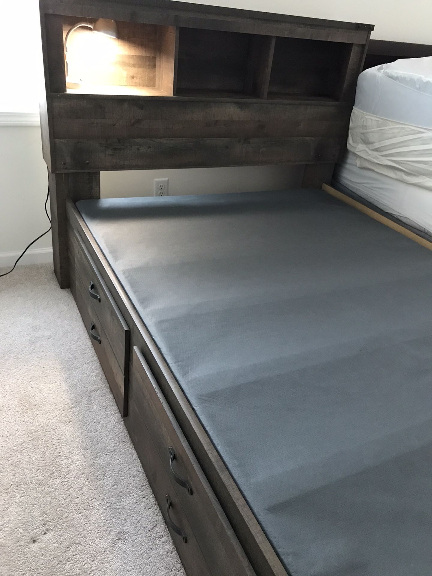 Trinell Full Bookcase Bed with 4 Storage Drawers