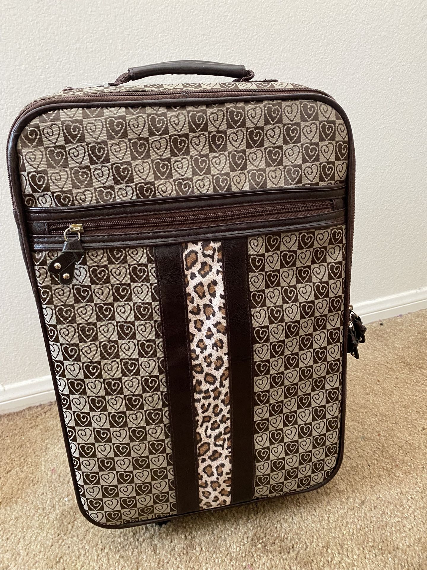 Brand New Kids Cheetah Print Suitcase Luggage