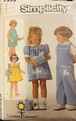 Vintage Girls Boys Sets  Simplicity 7353 Size 2 Pre Owned