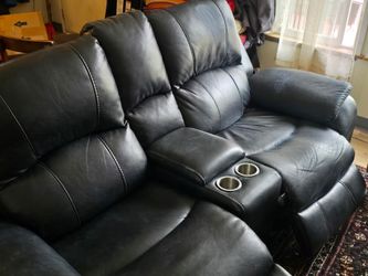 Samsung 65” curved tv, cabinet for tv and electric recliner sofa