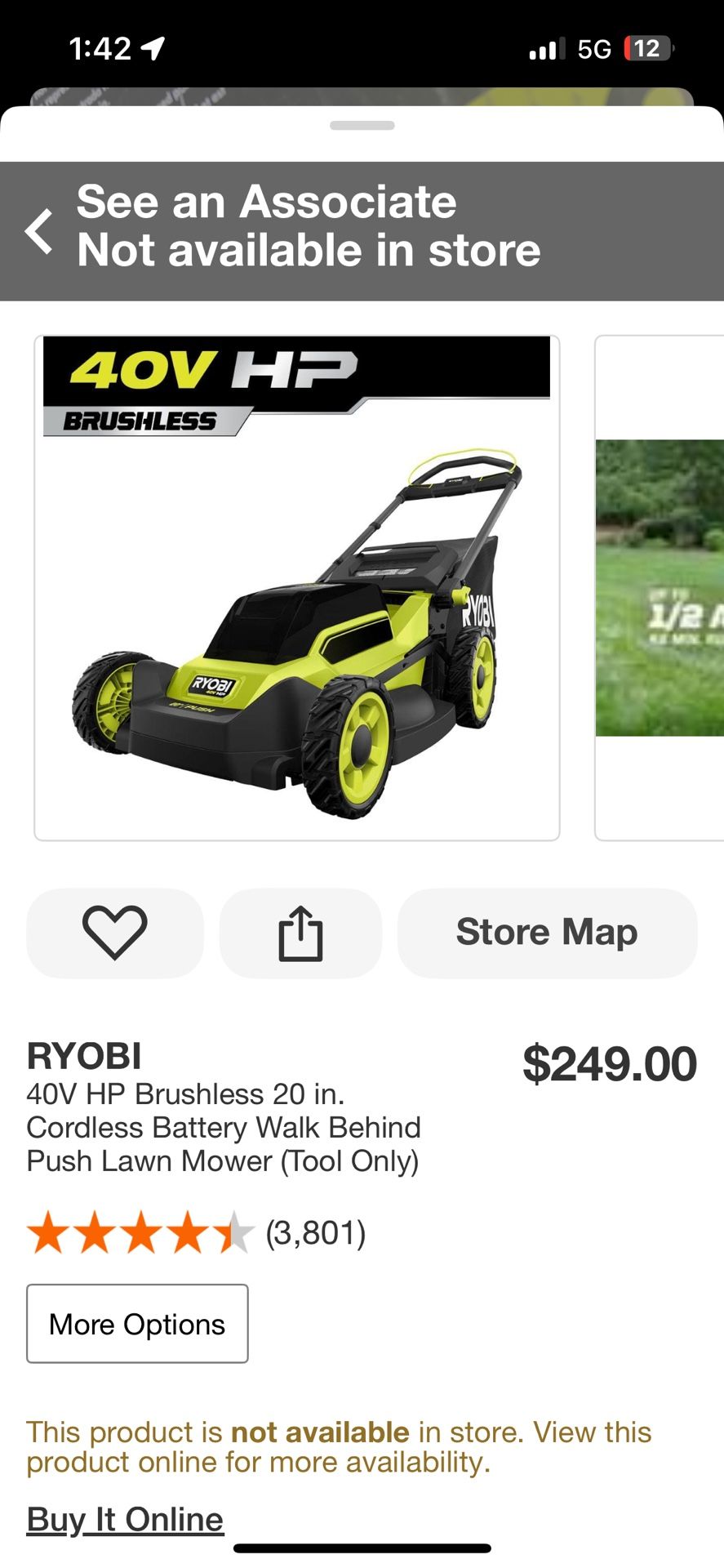 Ryobi 40 VHE Brushless Lawnmower