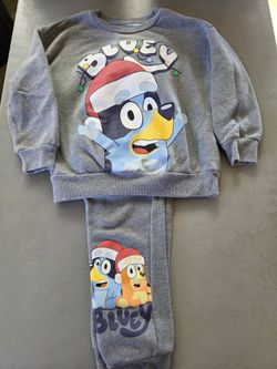 BLUEY BOYS SWEATHSHIRT AND JOGGERS  2 PIECE SET HOLIDAY GRAPHIC PRINT