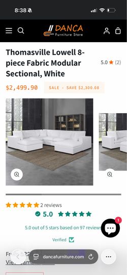 Thomasville Lowell 8-piece Fabric Modular Sectional, White