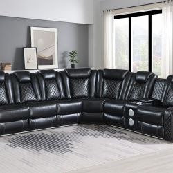 3PC SECTIONAL - BLACK
