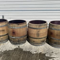 Wine Barrel Planters 30” Tall
