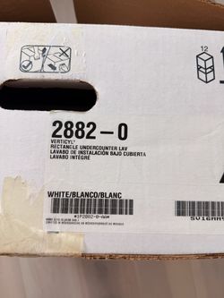 KOHLER K-2882-0 Verticyl 19-3/4” Rectangular Undermount Bathroom Sink White NEW