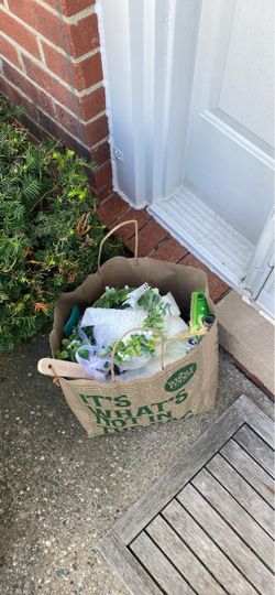 Free bag of miscellaneous items on porch