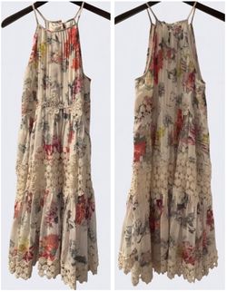 Ranna Gill for Anthropologie Kalila floral crochet/lace boho dress EUC - size M