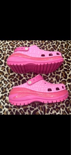 Pink Platform Barbie Crocs