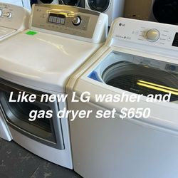 Like New LG Washer And Gas Dryer Set