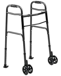Folding walker with wheels