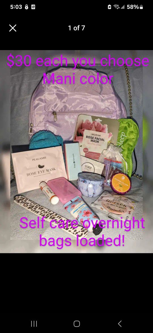 Self Care Overnight Bags With Colorstreet Nails Set Included
