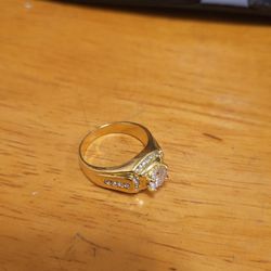 Size 10 Cubic Zirconia Gold Plated Ring
