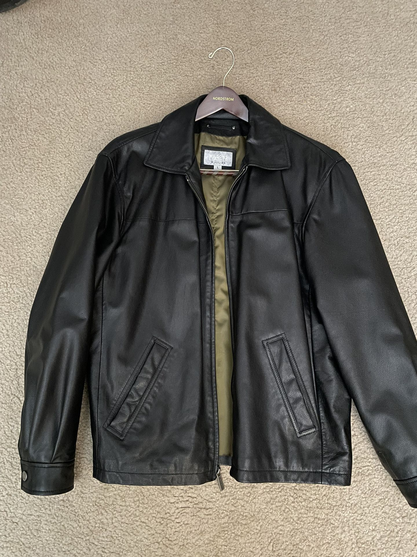 Adult Men’s Large Black Leather Jacket Wilson’s Leather for Sale in ...