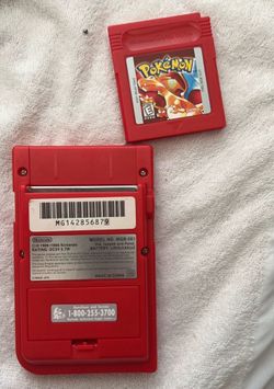 Gameboy Red with Pokemon Red
