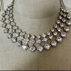  White House Black Market  3 row  rhinestone necklace